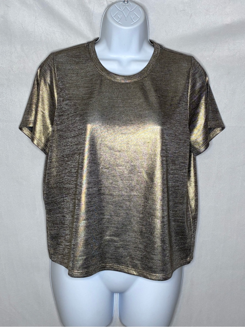 GUC Porridge Clothing Gold Shimmer Metallic Short Sleeve Tee size Medium